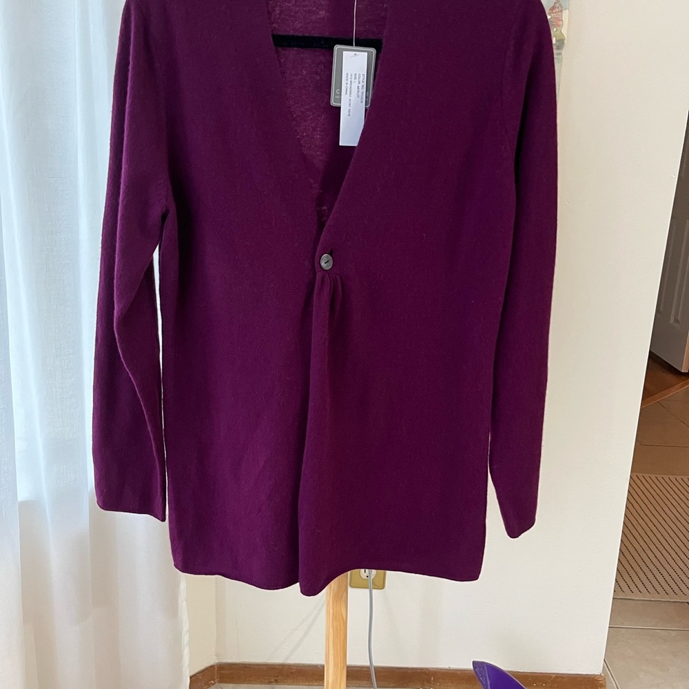 InCashmere NWT Rich Purple Women's Cardigan
